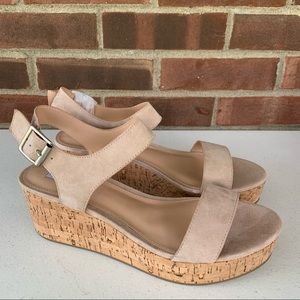Steve Madden Breathe nude leather platform sandals